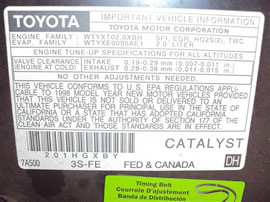 1998 RAV-4 STD. 2.0L AUTO 2WD, COLOR BLACK, STK Z14801
